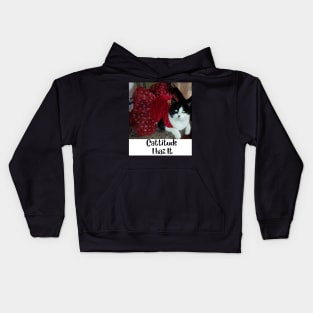 Tuxedo Cat in a Dress with Attitude Kids Hoodie